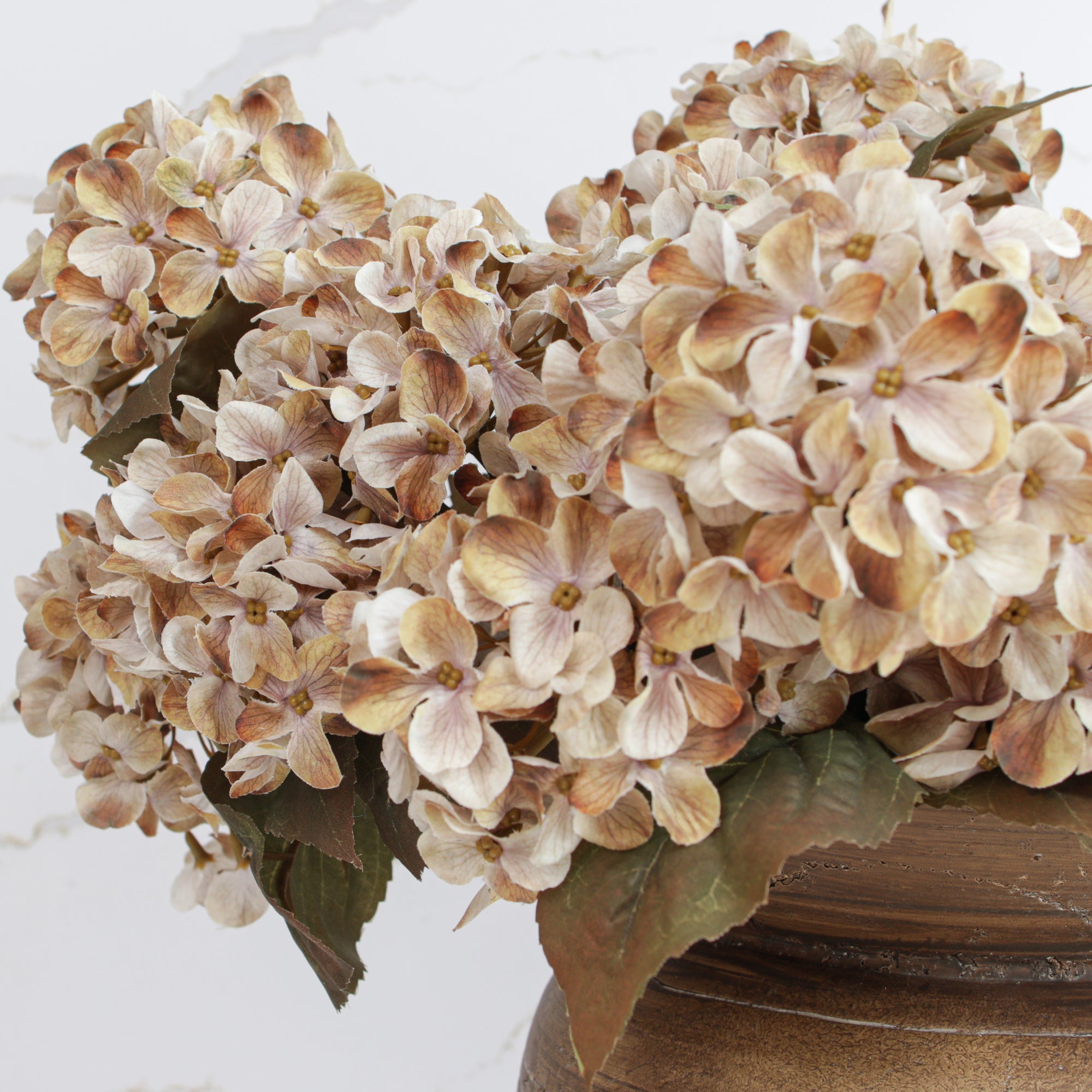 16" Autumn Hydrangea Bush, Brown