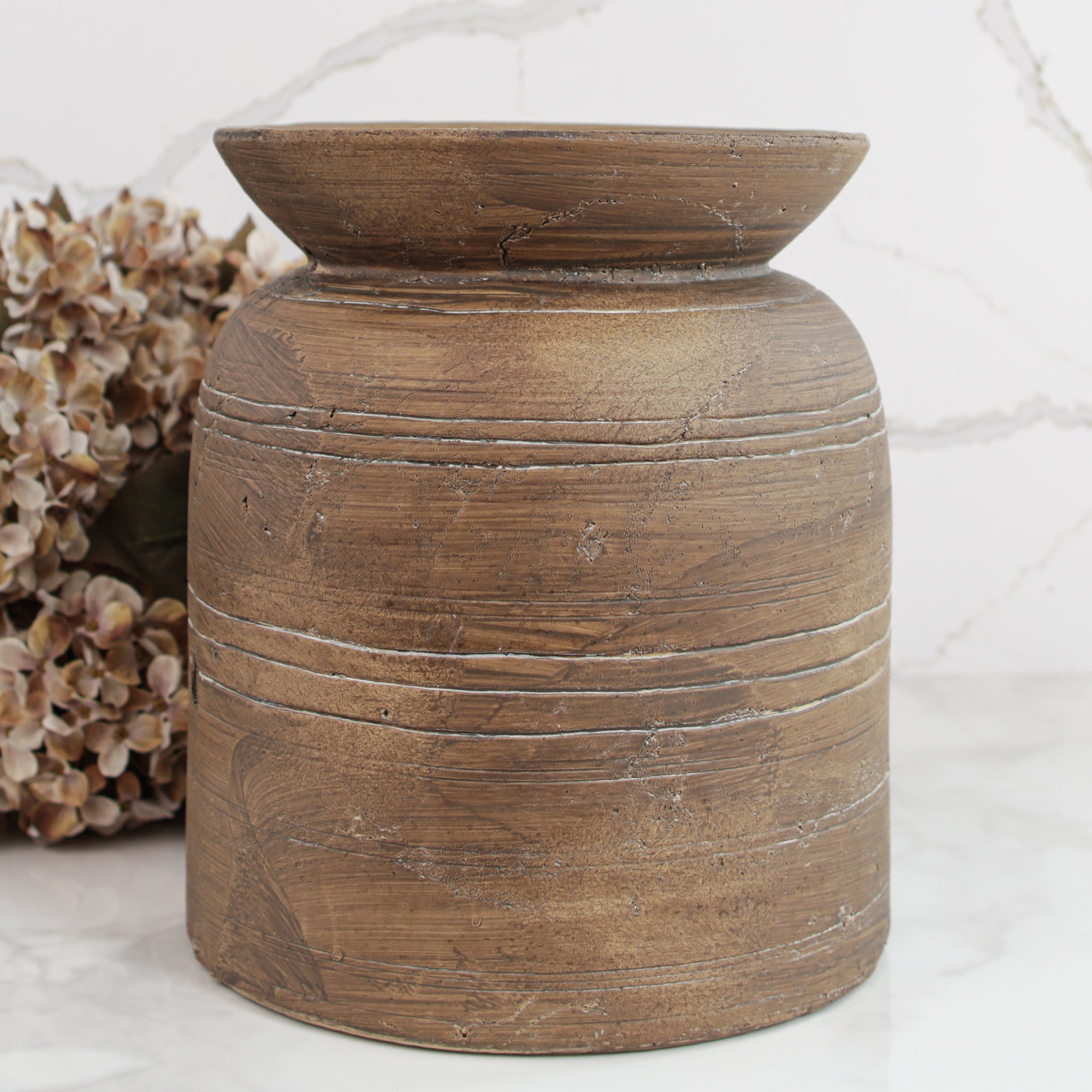 11.5” Brown Line Vase