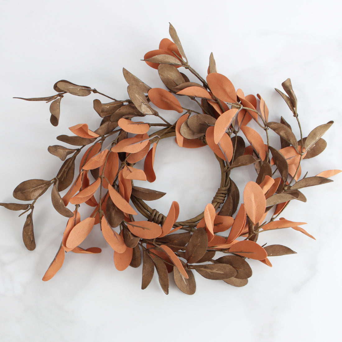 Mixed Fall Olive Leaf Candle Ring