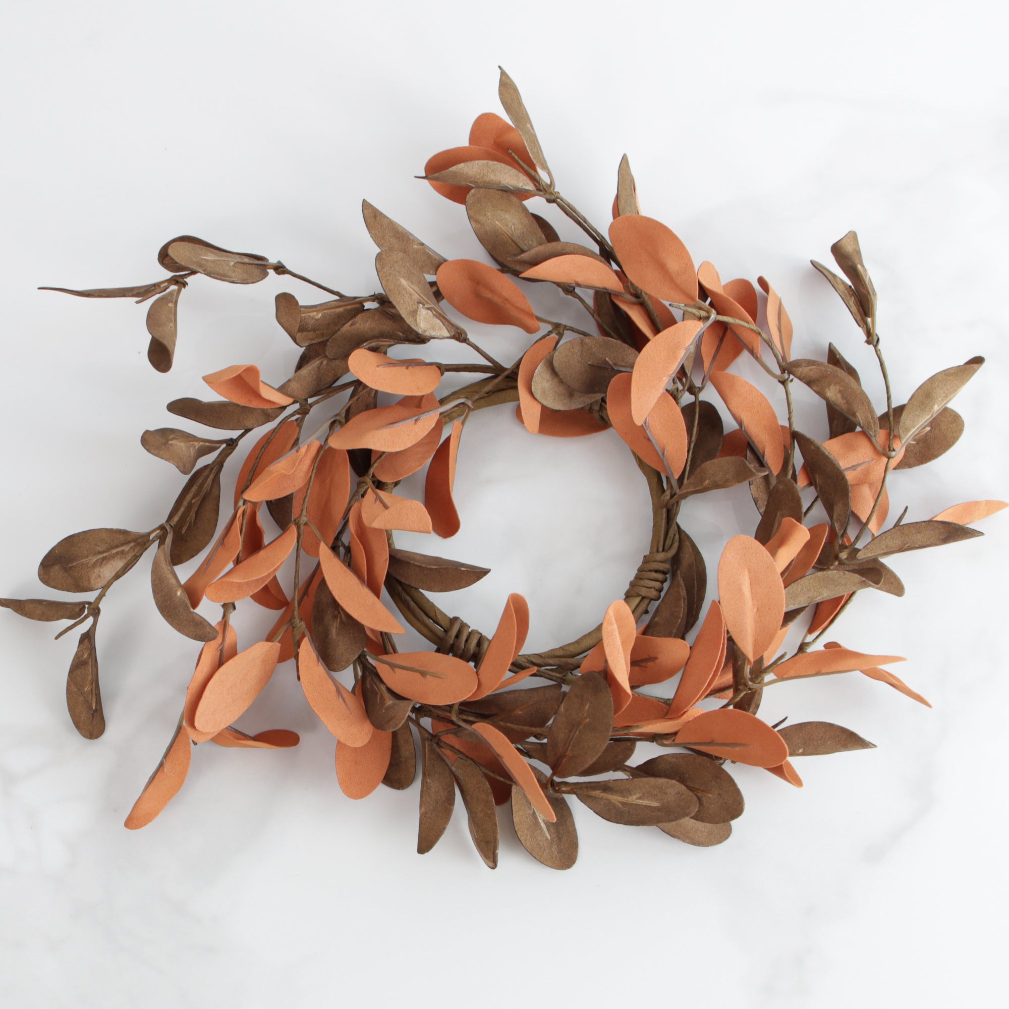Mixed Fall Olive Leaf Candle Ring