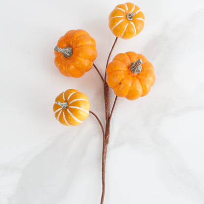 12" Orange Pumpkin Pick
