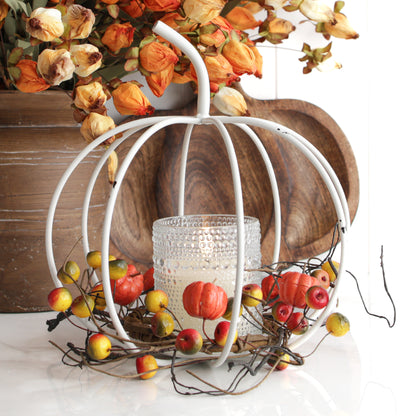 8” Orange Pumpkin Berry Candle Ring