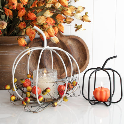 8” Orange Pumpkin Berry Candle Ring