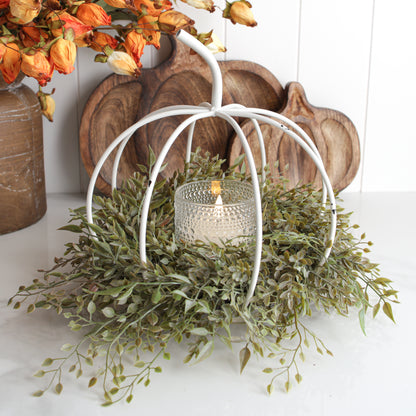 White Metal Pumpkin Lantern