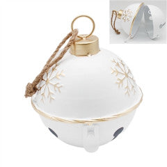 White and Gold Snowflake Bell - Interior Delights