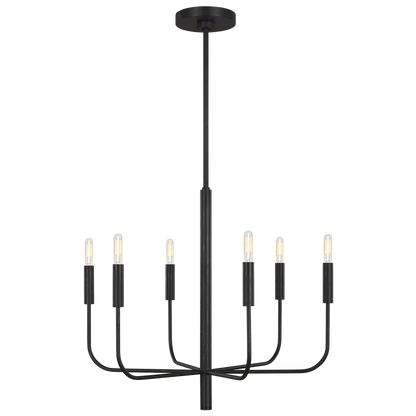Stacie - 6 Light Curved Arm Chandelier