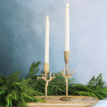 Forged Reindeer Candlesticks- Gold- Small or Large