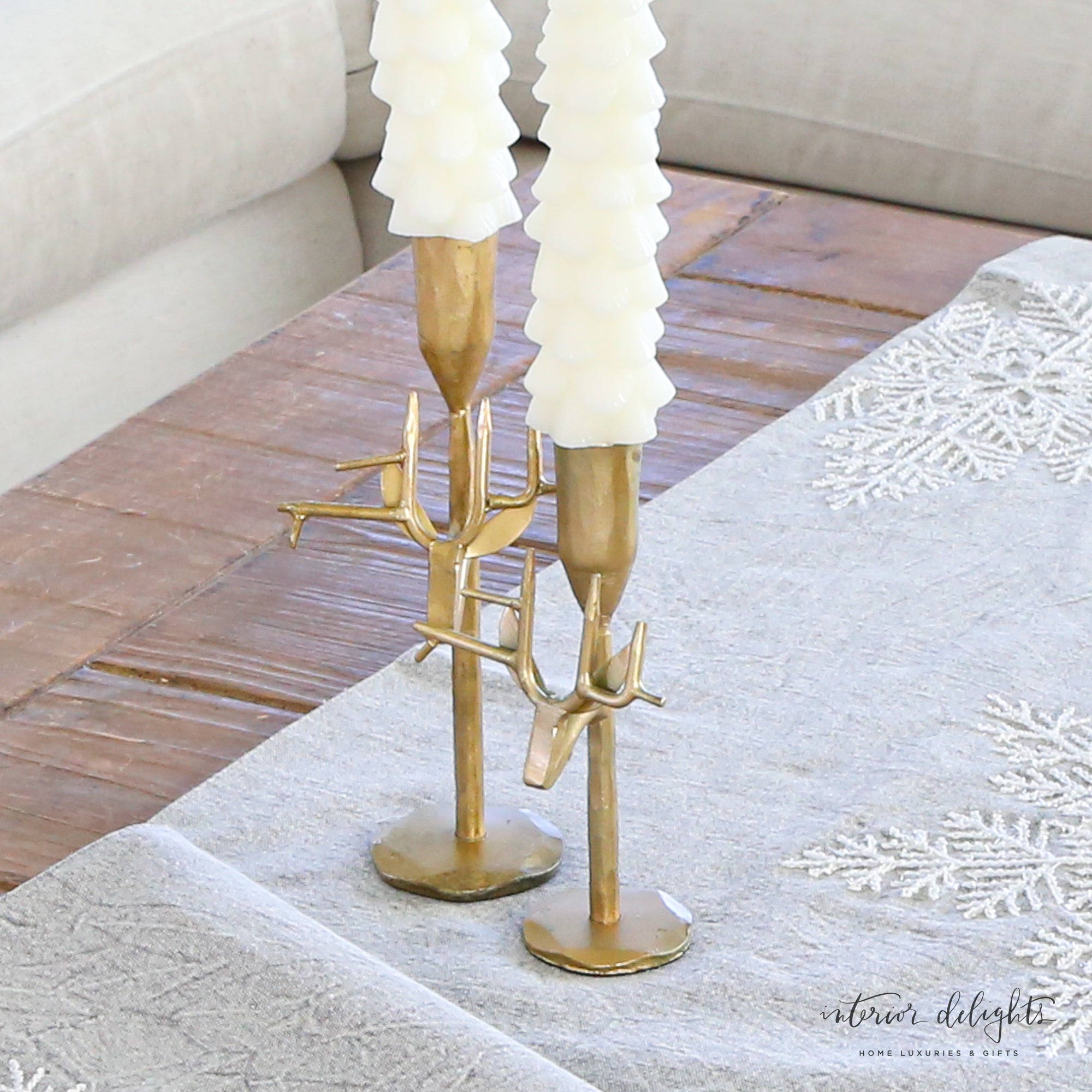 Forged Reindeer Candlesticks- Gold- Small or Large