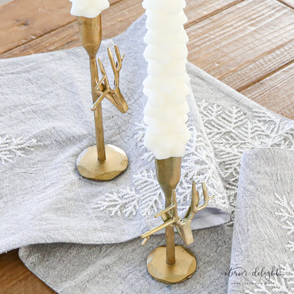 Forged Reindeer Candlesticks- Gold- Small or Large