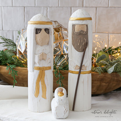 Nativity Carved Sitters Set - Interior Delights