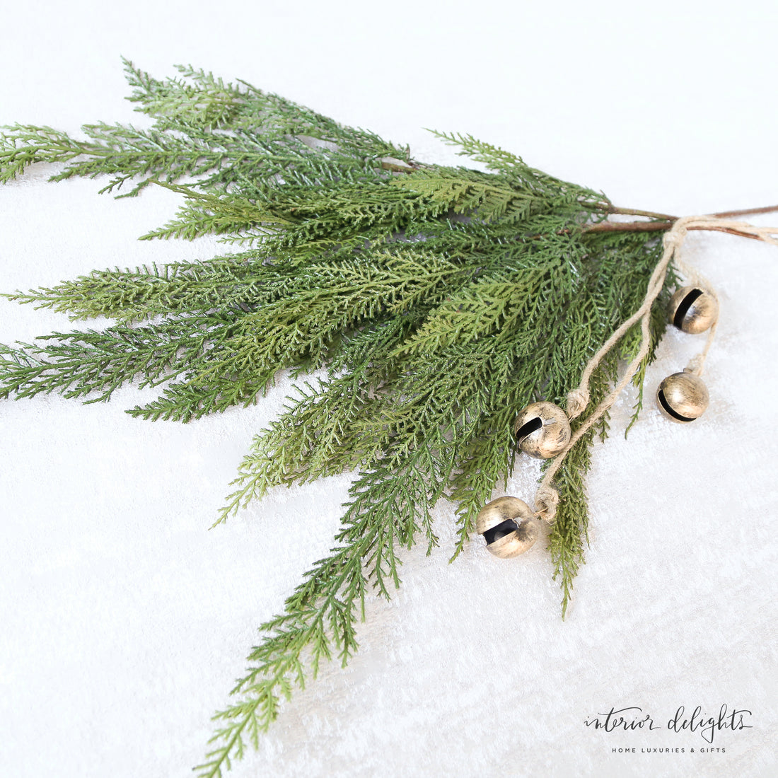 Close-up of the 30" Cedar Spray, highlighting its lightweight design perfect for seasonal decorations.
