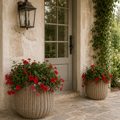 Round Willow Planter Baskets - Set of 2 - Interior Delights
