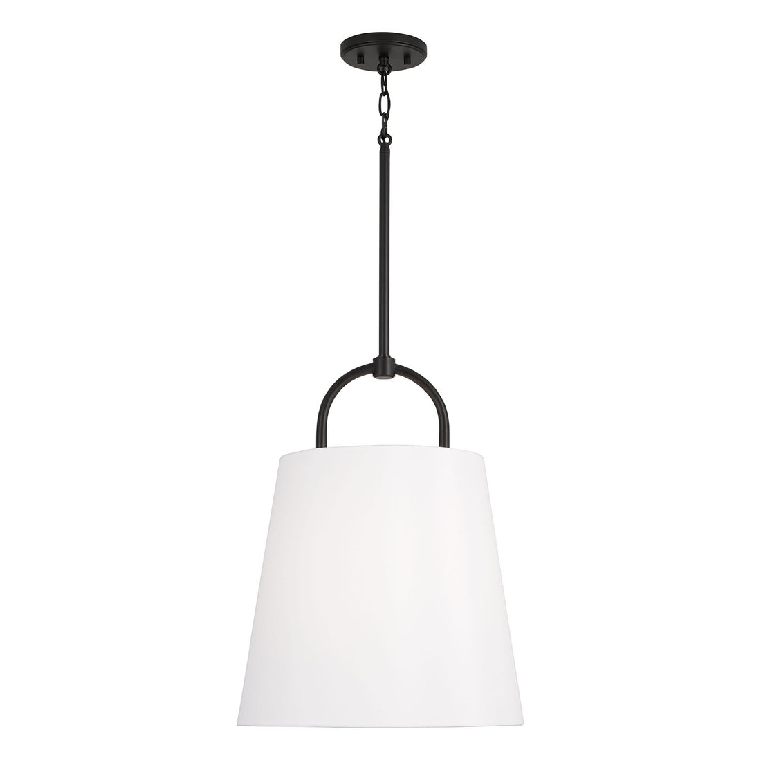 Brady - Matte Black Pendant White Shade