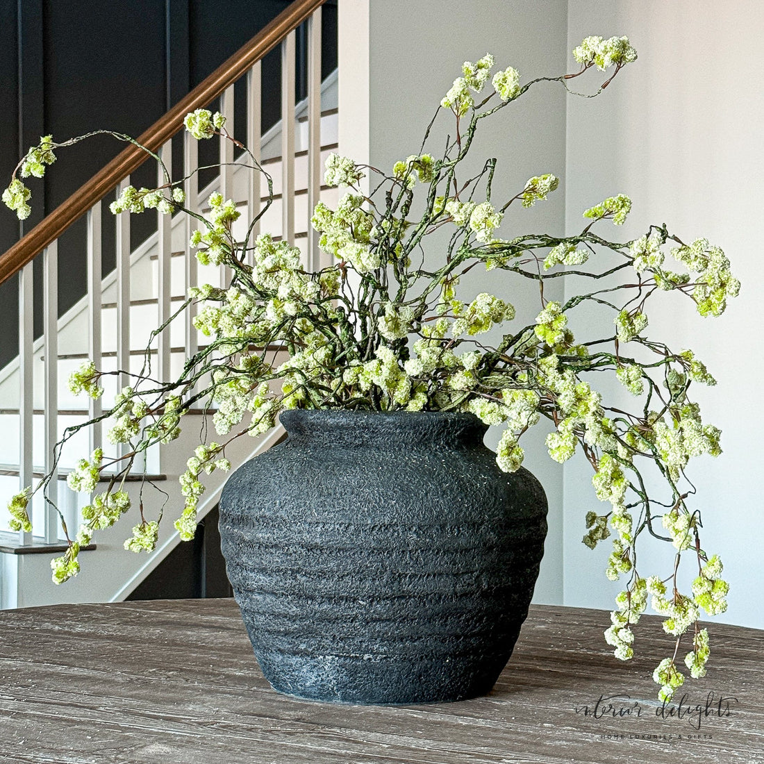 12” Metallic Black Vase