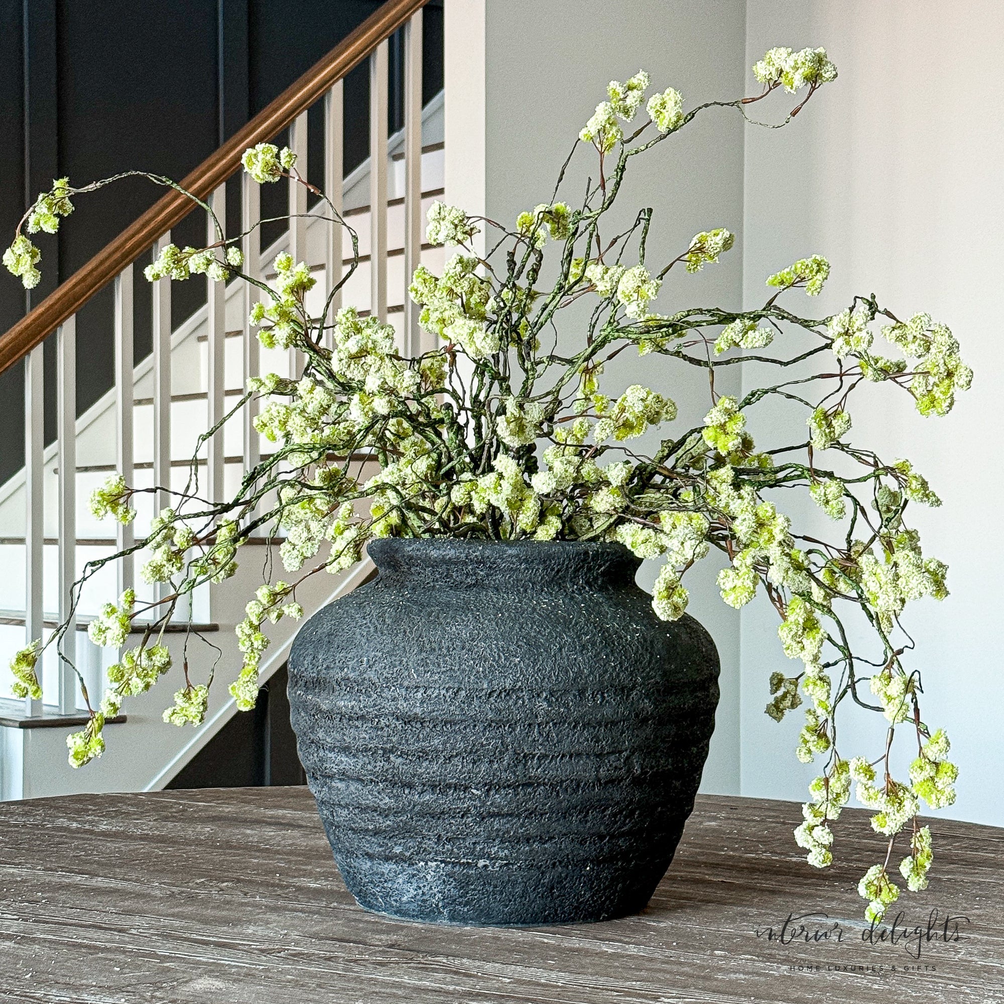 12” Metallic Black Vase