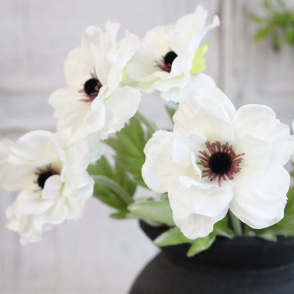 Black Paul Vase &amp; Anemone Arrangement - Interior Delights