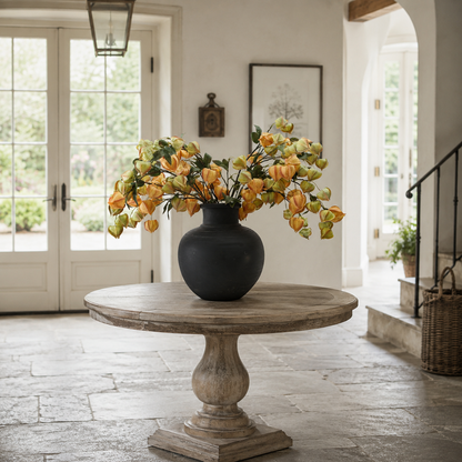 13.5 in Black Vase with Narrow Opening - Interior Delights
