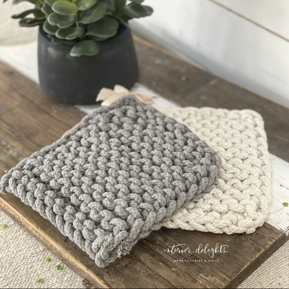 Set of 2 Crocheted Pot Holders - Interior Delights
