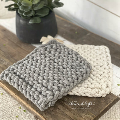 Set of 2 Crocheted Pot Holders - Interior Delights
