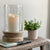Wood and Wavy Glass Candle Holder