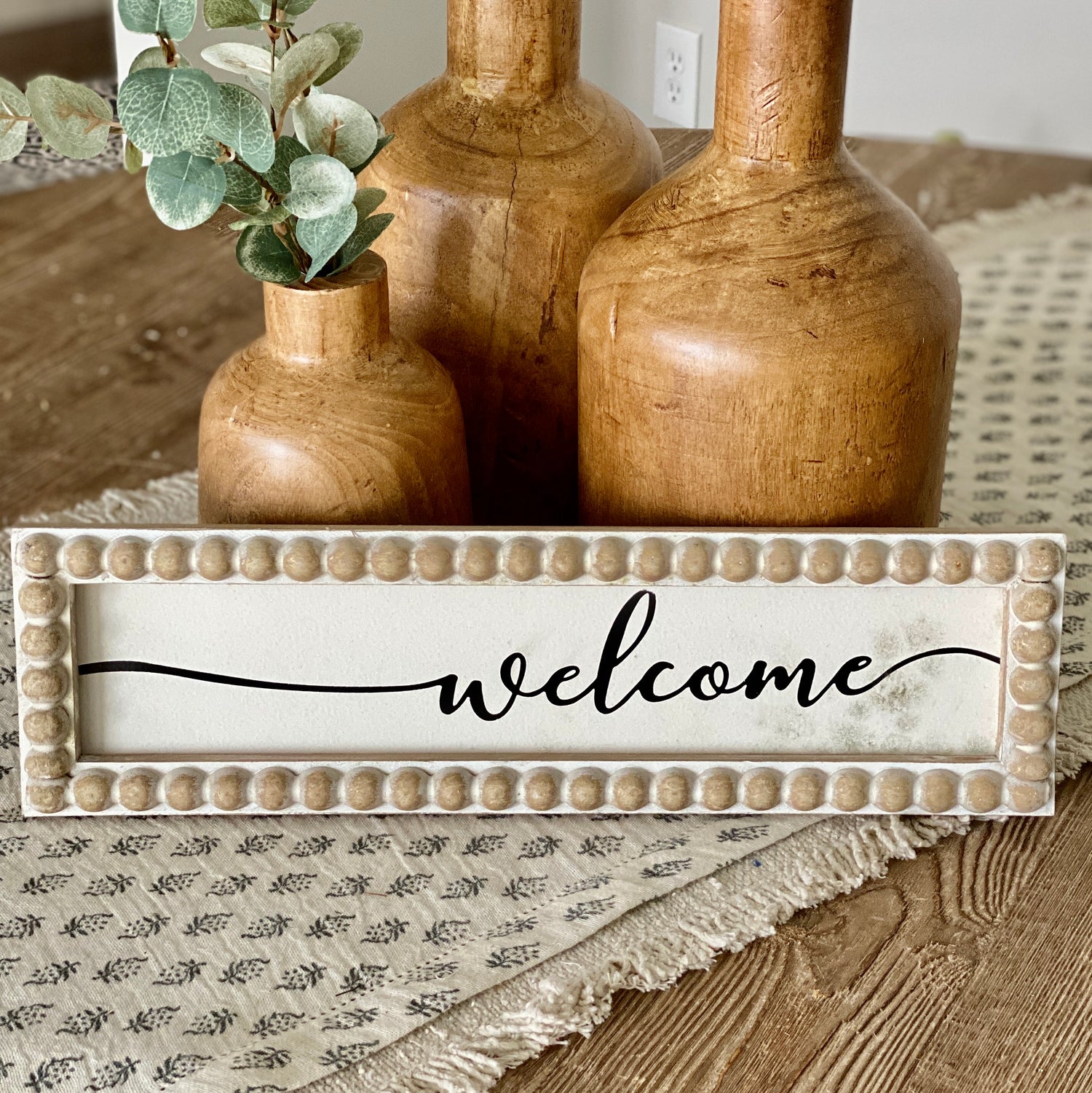 Beaded Welcome Sign