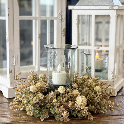 14” Cream Garden Candle Ring - Interior Delights