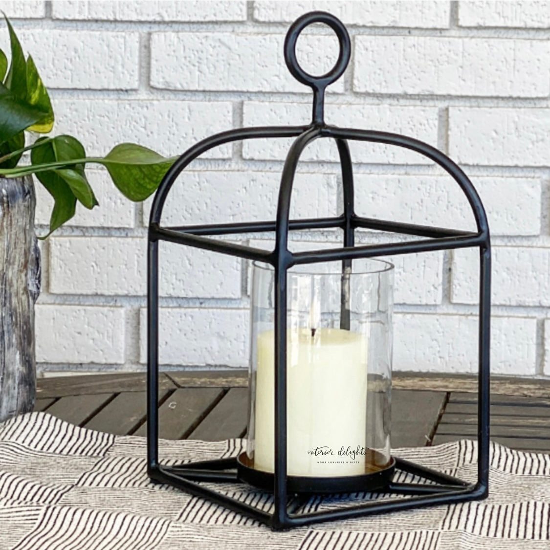 Black Square Indoor/Outdoor Lantern-Choose from  17&quot; or 13&quot;