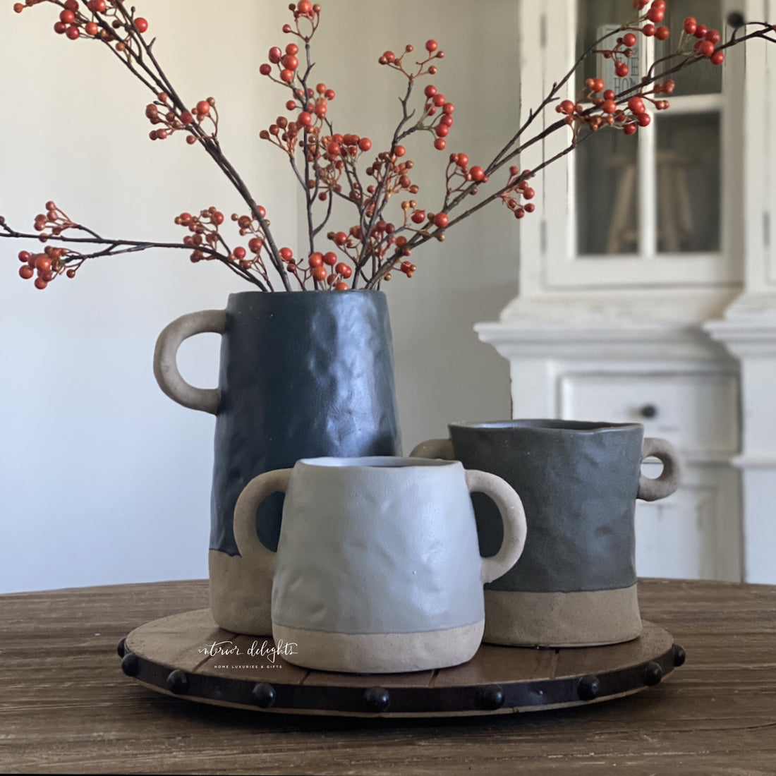 Three Organic Shaped Ceramic Vases