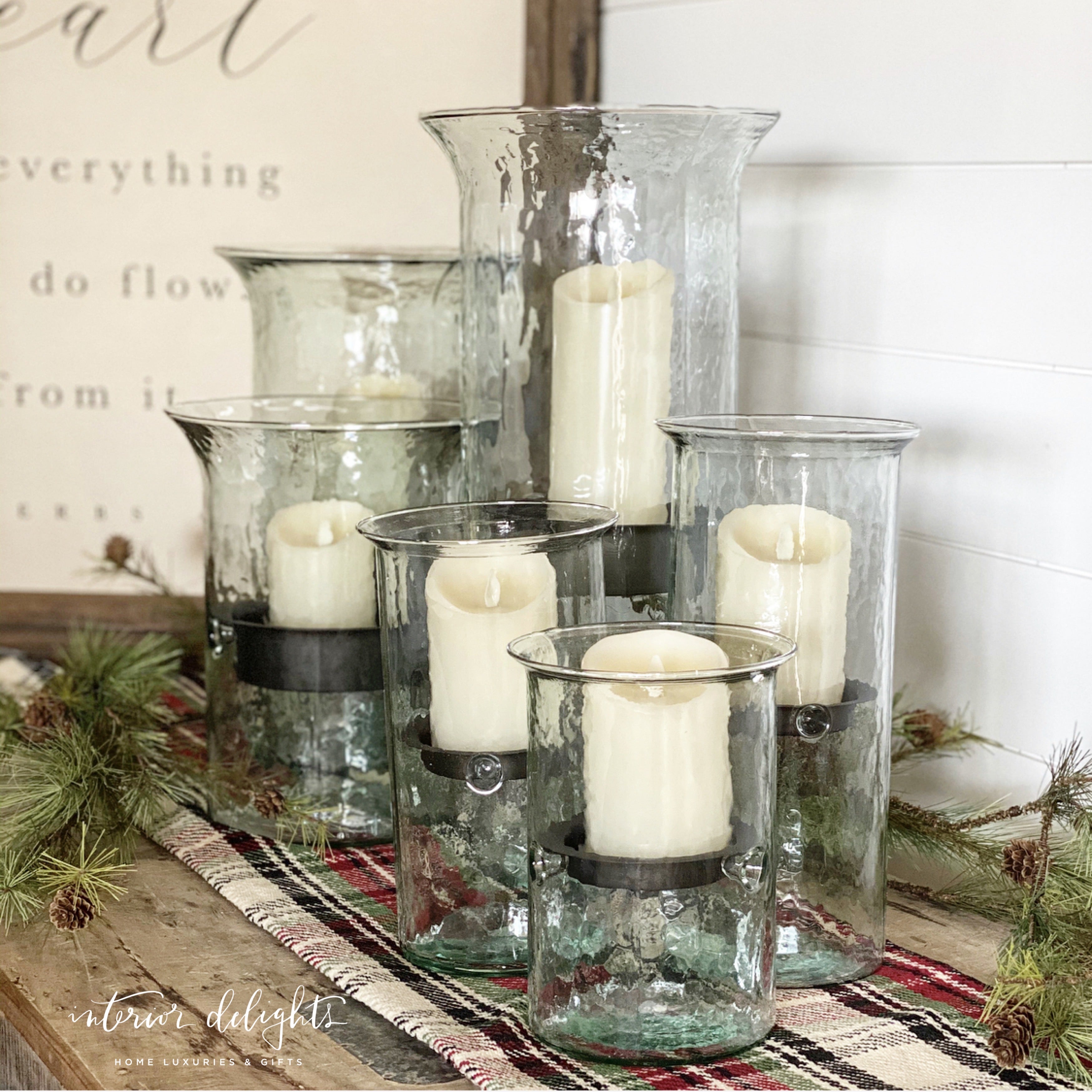 Hurricane Candle Holder: Choose from three sizes.