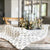 Cotton Table Runner w/ Printed Floral Pattern, Grey & Cream - Interior Delights