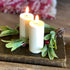 4" tall Flameless Votives-Set of Two displayed with greenery, adding an elegant touch to any decor.