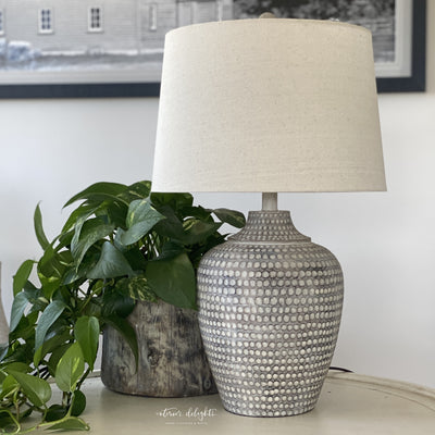 Gray and White Spotted Lamp