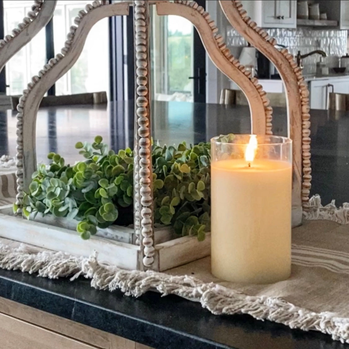 6&quot; x 3.5&quot; Ivory Flameless Candle. - Interior Delights