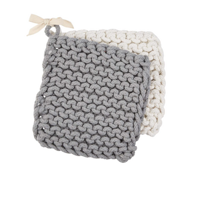 Crocheted Pot Holder Sets, choose from 2 colors - Interior Delights