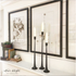 Set of 3 Cast Iron Candle Holders - Interior Delights