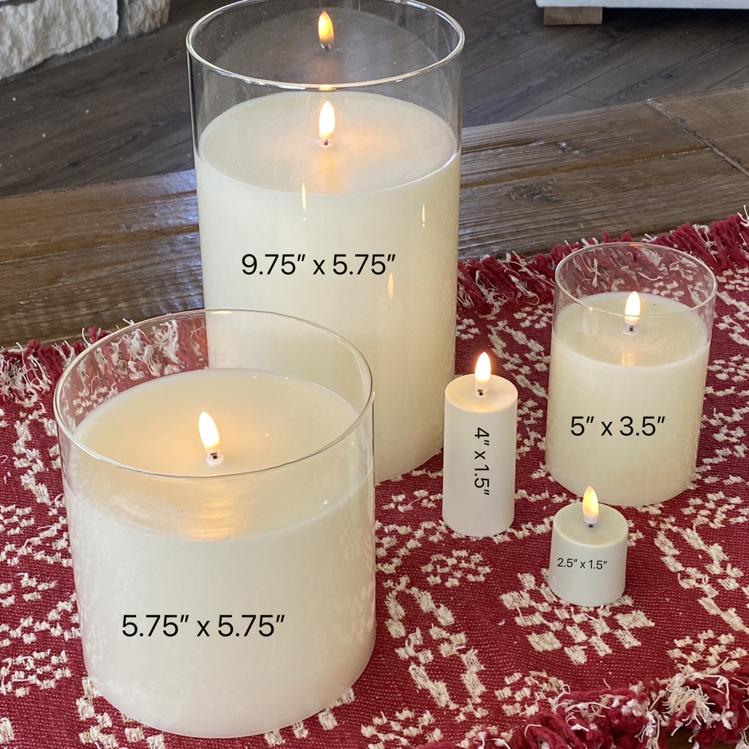 5.75” x 5.75” Ivory Flameless Candle