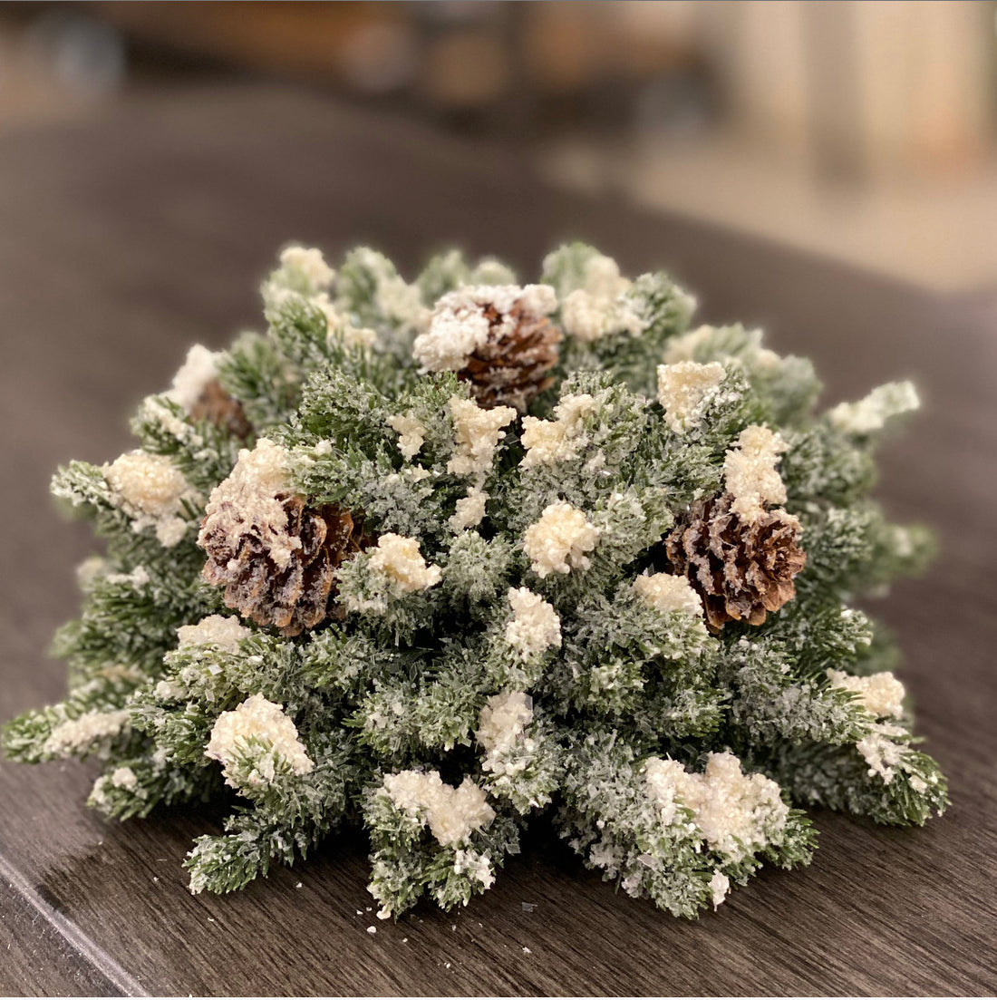 7&quot; Snowy Pine Pouf - Interior Delights