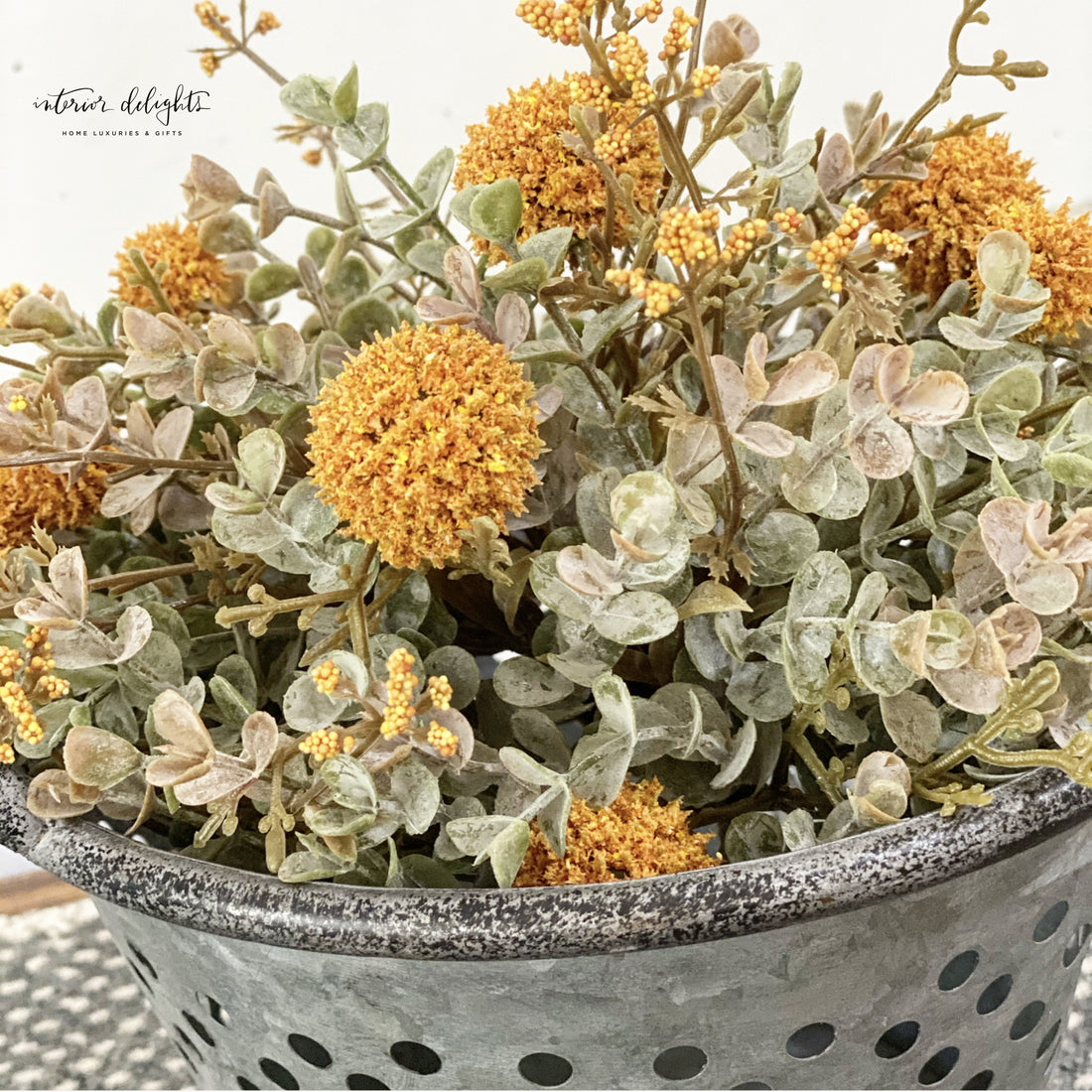 10&quot; Fall Mustard Pouf - Interior Delights