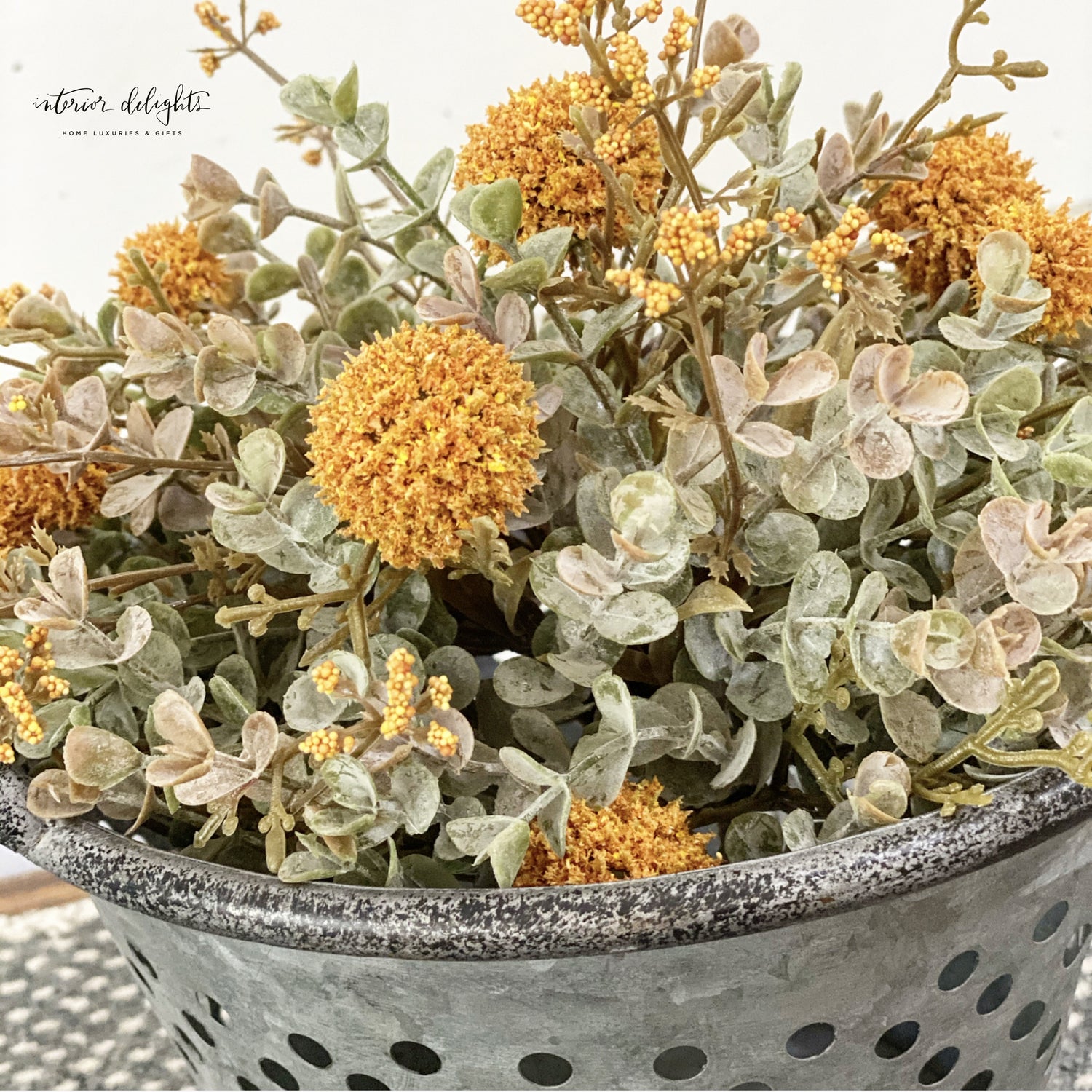 10&quot; Fall Mustard Pouf - Interior Delights