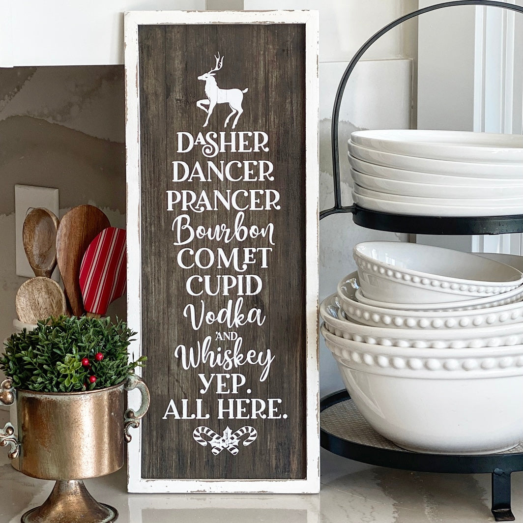 Dasher, Dancer, Prancer Wood Sign