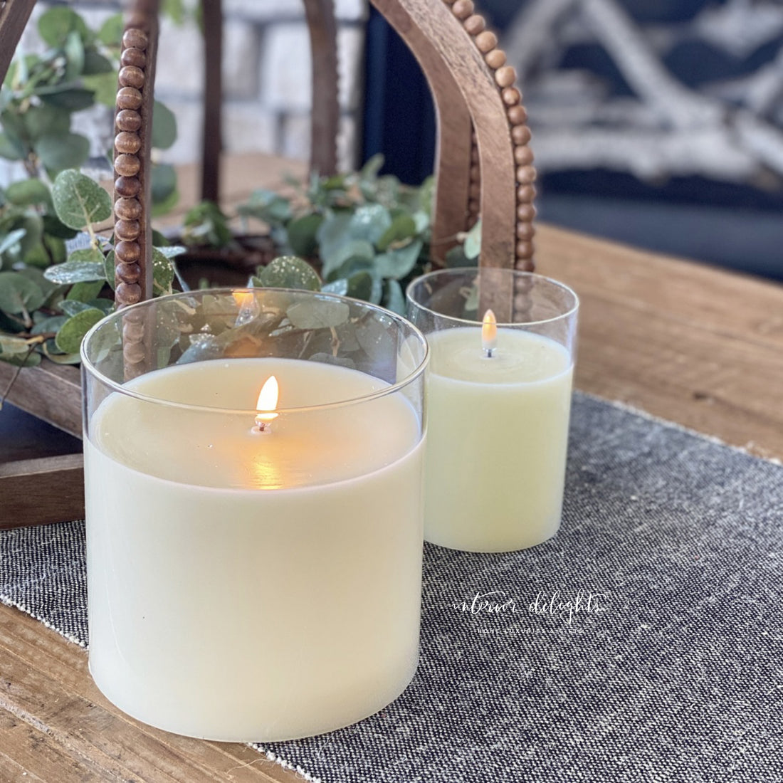 5.75” x 5.75” Ivory Flameless Candle