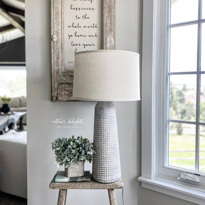 Tall Gray Spotted Table Lamp