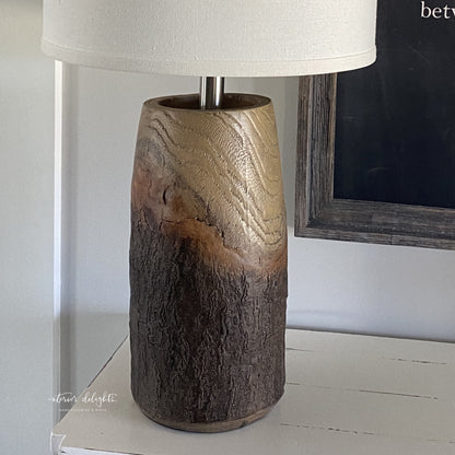 Wood Log Table Lamp